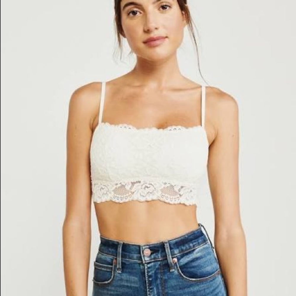 Abercrombie & Fitch Womens Lace Bralette in White
